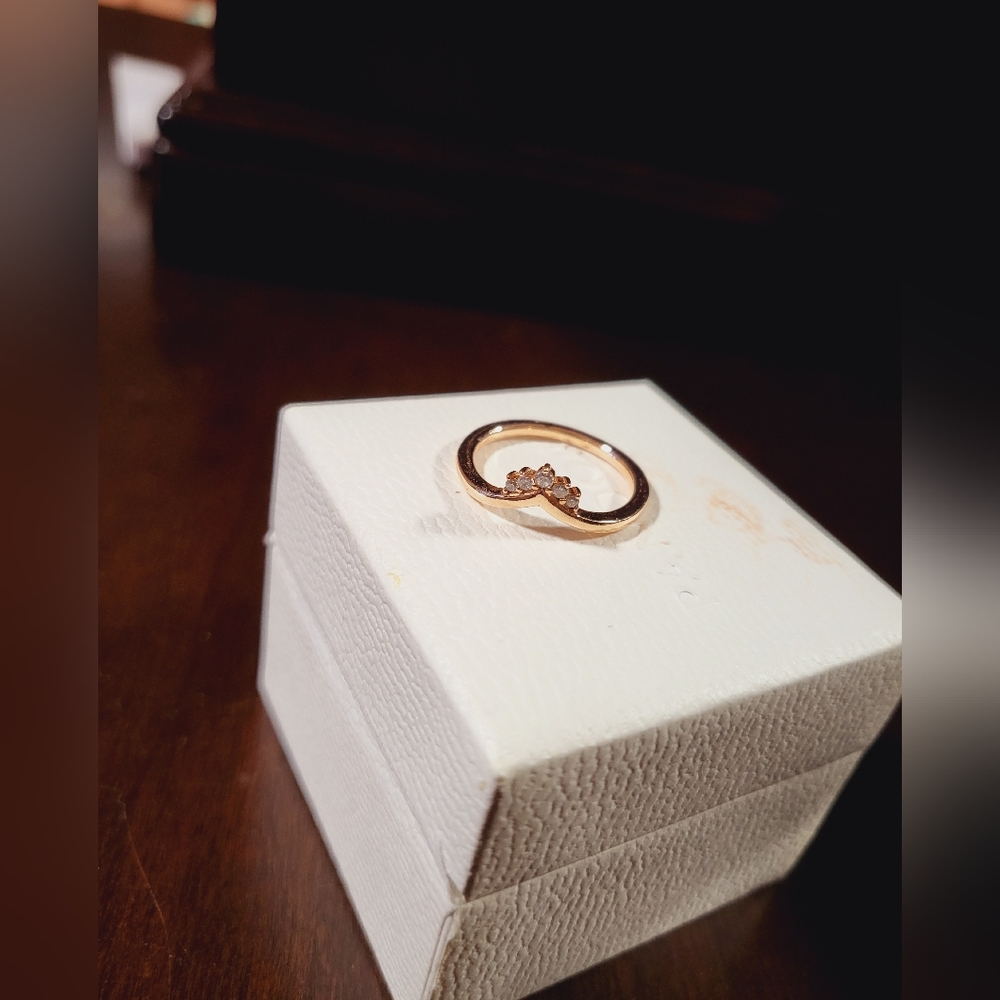 Pandora Tiara Wishbone Rose Gold Plated Ring✨️ Size 50 (5 US)
